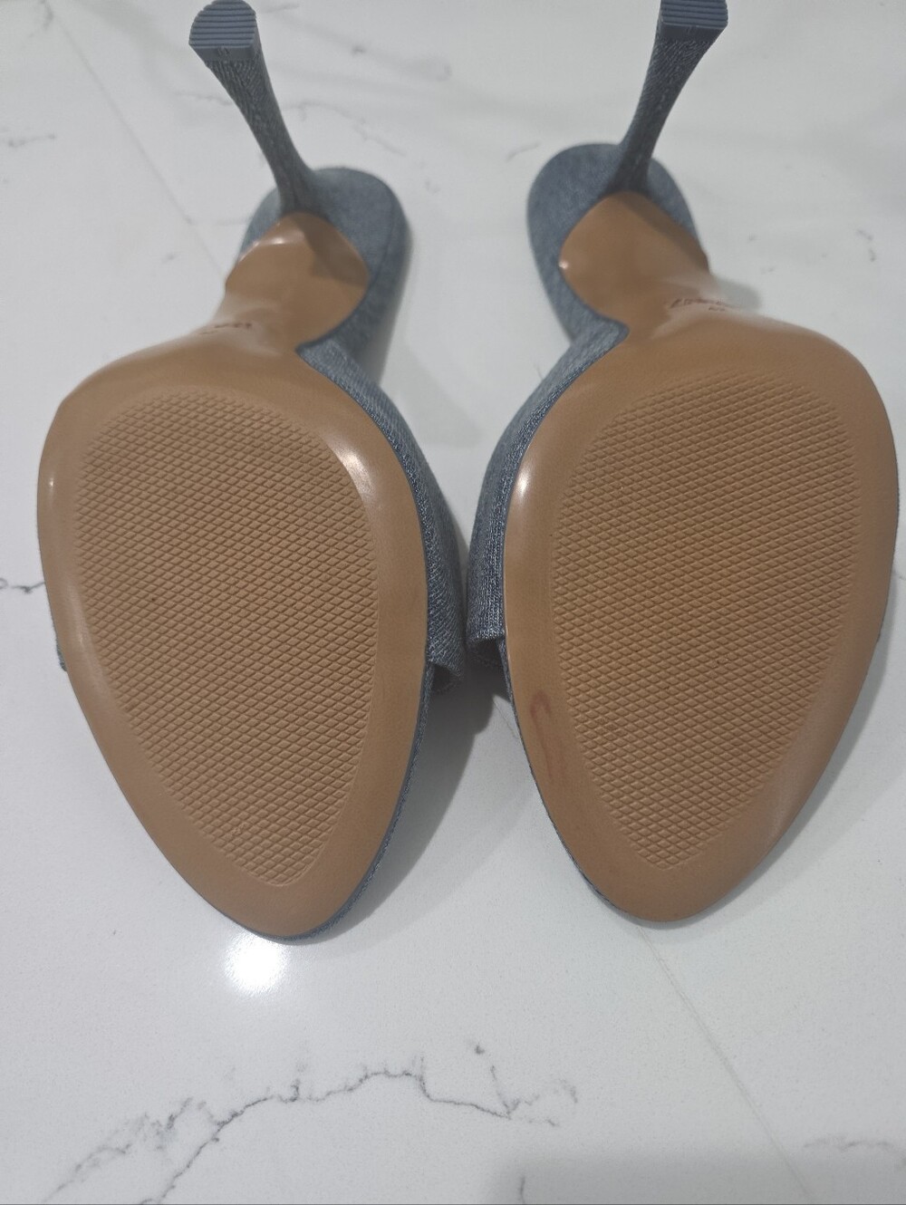 ZARA Blue Denim Heels Slide Sandals U.S. Size 11/42 Euro. NWOT. - Picture 3 of 8